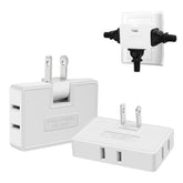 MIKWOAB 3way flat outlet extender enables triple plugs without wall interference.