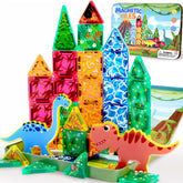 Milarji 36pc dinosaur magnetic tiles ready for creative play on the go