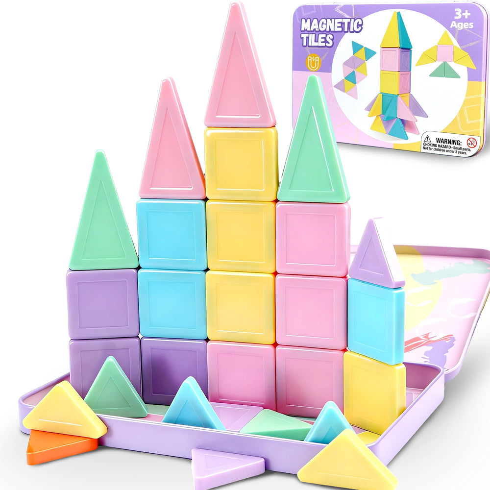 Milarji Mini Macaron Tiles in pastel colors spark creative play and color recognition.