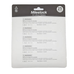Milestock CR1620 coin-cell close-up, reliable power for small devices