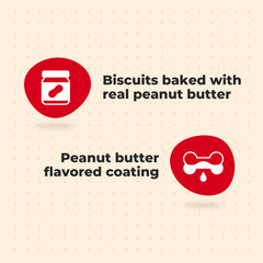 Milk-Bone dipped biscuits with peanut butter coating, ideal rewards during training.