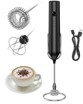 Rechargeable Milk Frother Handheld demonstrates compact design for quick at-home foaming.