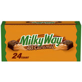 Milky Way All Caramel bar pack on display; convenient 24-pack for sharing.