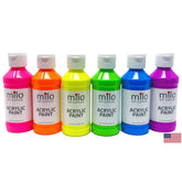 Milo fluorescent pink acrylic paint bottle for vibrant neon artwork