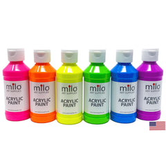 Milo fluorescent pink acrylic paint bottle for vibrant neon artwork