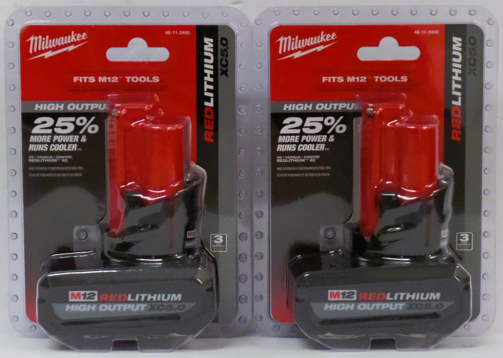 Milwaukee 48-11-2450 12V battery pack delivers fade-free power in all weather for Milwaukee tools.