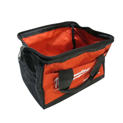 Milwaukee tool bag triangular closure keeps essentials secure during transport.