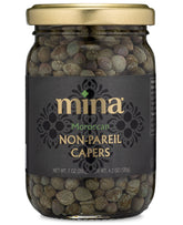 Mina Capers Non Pareil jar with emerald pearls for bright briny flavor