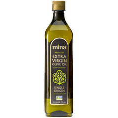 Mina Moroccan Olive Oil bottle ready for light drizzling on salads.