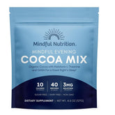 Mindful Nutrition Mindful Evening Cocoa mix packaging supports an easy bedtime routine
