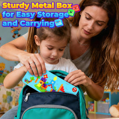 Minecftoy magnetic blocks color palette to boost color recognition during play.
