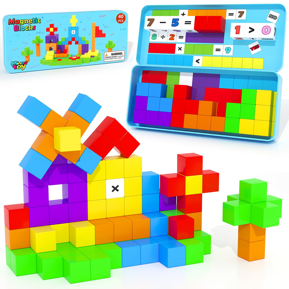 Minecftoy Magnetic Blocks Travel Box shown for on-the-go play and storage.
