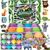 Mineral Me California bath bomb with toy inside for kids, playful bath time.