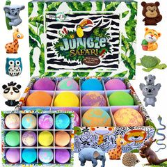 Mineral Me California bath bomb with toy inside for kids, playful bath time.