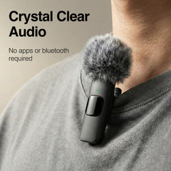 Mini Mic Pro with USB-C and Lightning adapters for instant plug-and-play