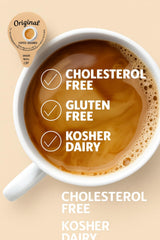 Creamer pod pouring into a coffee cup, adding smooth dairy flavor.