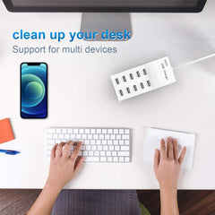 MINJIESI USB charging station side view highlighting compact footprint for home or office.