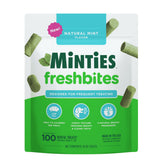 Minties FreshBites packaging showing soft chews designed for daily dental care