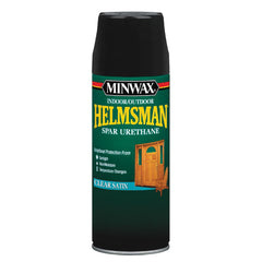 Minwax Helmsman Spar Urethane Spray can with satin finish for outdoor protection.