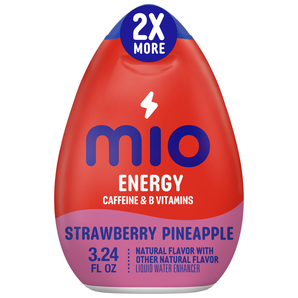 Mio Energy strawberry pineapple bottle for easy on-the-go flavor and a caffeine boost.