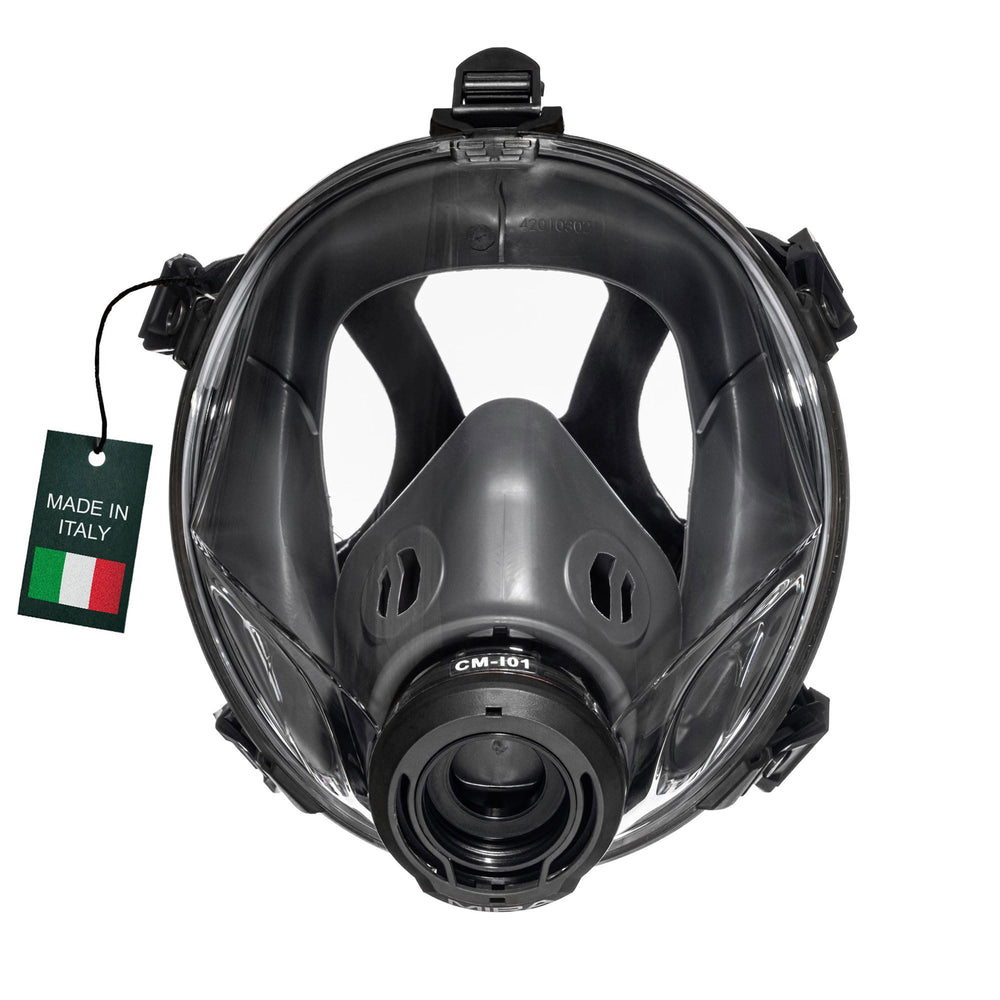 MIRA Safety CM-I01 full-face mask assembly demonstrates durable protection.