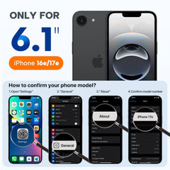 Miracase iPhone 16e/17e case side profile showing enhanced edge protection