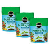 Miracle-Gro Seed Starting Potting Mix bundle of three 8 qt bags ready for planting