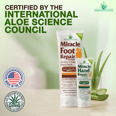 Texture close-up of Miracle Foot Repair Cream showing rich moisturizing formula