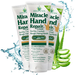 Miracle of Aloe hand repair cream with 60% gel for deep hydration.