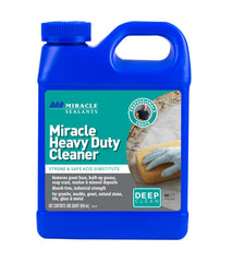 Miracle Sealants heavy-duty cleaner bottle, removes grout haze from tiles safely.