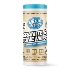 MiracleWipes bottle pour shows streak-free granite shine for kitchen prep