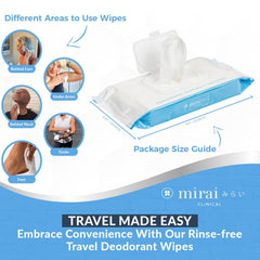 Mirai Deodorizing Wipes travel-sized no-rinse convenience for on-the-go freshness