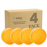 Mirai Persimmon Soap Bar pack 4ct shown for easy daily odor control.