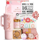 Mirasphere Sweet 16 tumbler keeps drinks hot or cold and shows SWEET 16 for celebrations