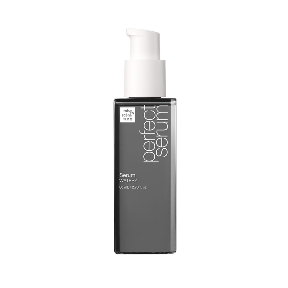 Mise En Scene Perfect Serum Watery bottle delivers weightless hydration for fine hair