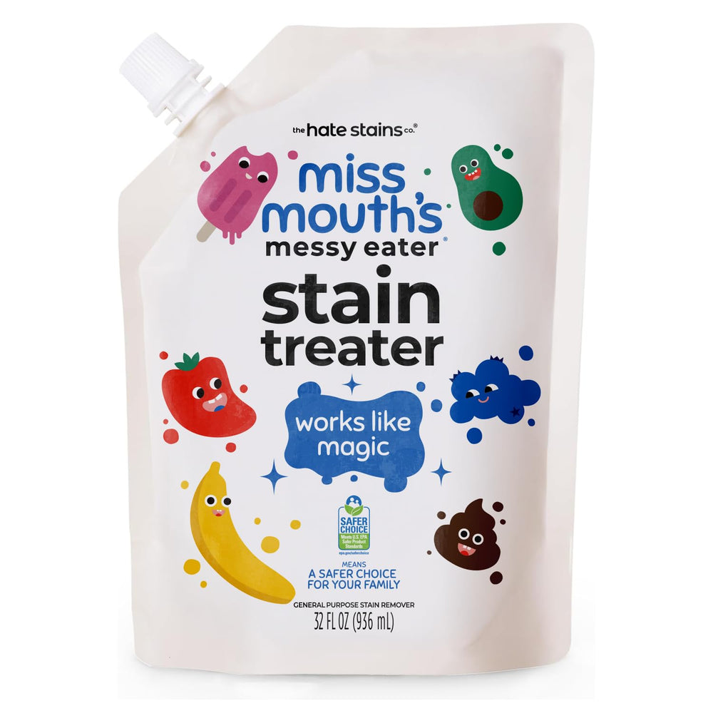 Miss Mouth's Messy Eater Stain Treater 32oz refill ready for quick fabric stain removal.