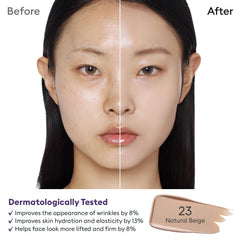 MISSHA M Perfect Cover Serum BB Cream No.23 skin tone swatches showing natural match.
