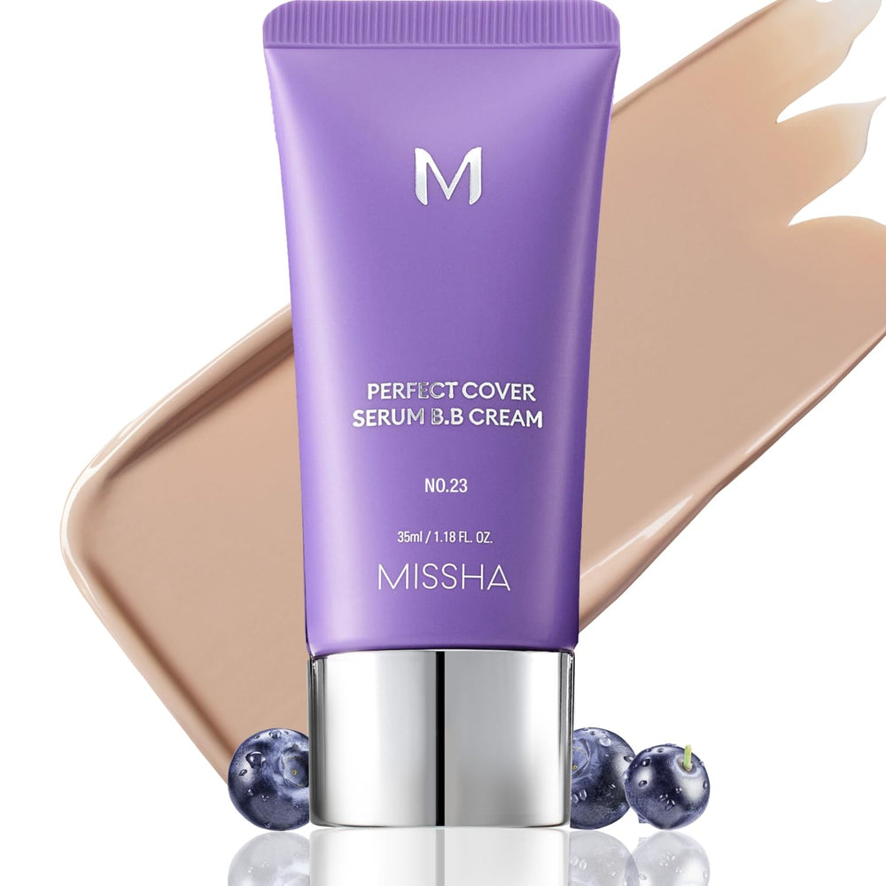 MISSHA M Perfect Cover Serum BB Cream No.23 tube closeup showing lightweight coverage.