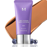 MISSHA M Perfect Cover Serum BB Cream Tan packaging shows premium design and shade label