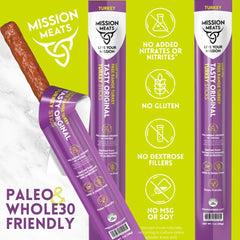 Mission Meats original flavor spice blend close-up, savory snack option with zero sugar.