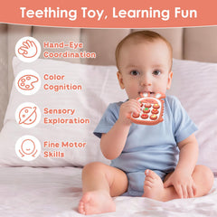 MISSLILI teether includes a gentle rattle to engage hearing.