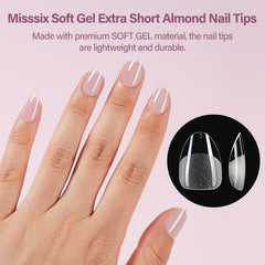 Misssix nail tips in 12 sizes for precise fit and natural look.