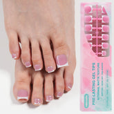 Misssix short toe nails with pink-white French tips for quick at-home glam