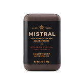 Mistral Bourbon Vanilla bar soap pack ready for daily grooming with lasting scent.