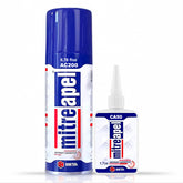 MITREAPEL CA Glue with Activator bonds wood surfaces quickly for DIY projects.