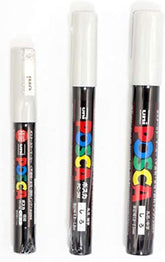 Uni POSCA White PC-1M 0.7mm nib close up showing precise detailing on paper