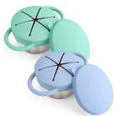 Mity Rain 2-pack stainless steel base for mess-free snacking.
