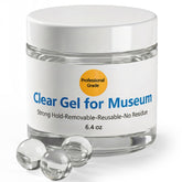 MIYYET Exhibit Gel clear bottle secures delicate items on display.
