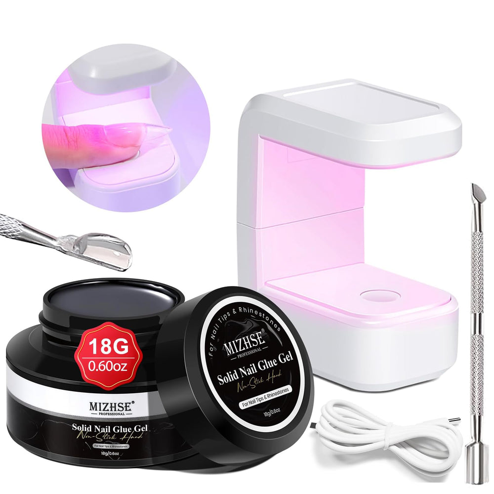 MIZHSE solid nail glue 18g tube for secure nail tip application at home.