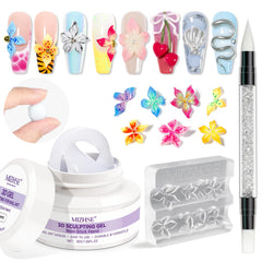 MIZHSE White 3D gel bottle for durable nail art.